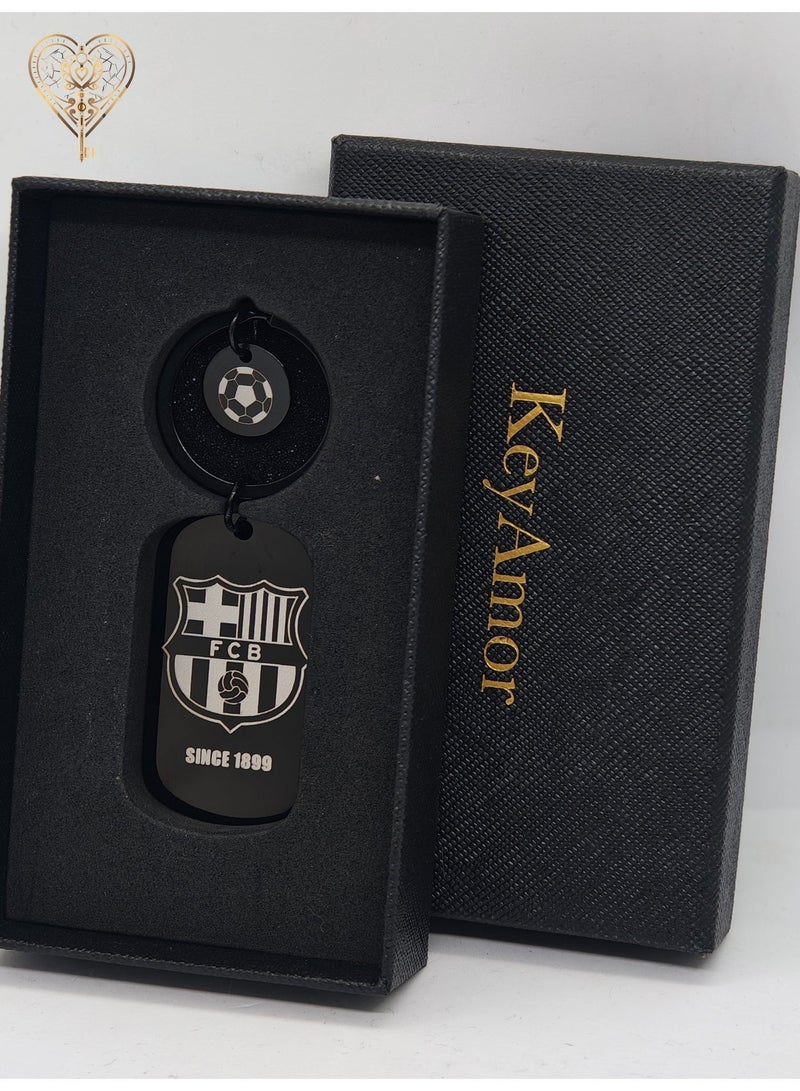 KeyAmor lux Barcelona keychain for Barcelona team fan, comes in fancy gift box which makes it a perfect choice for a special gift - Image 1
